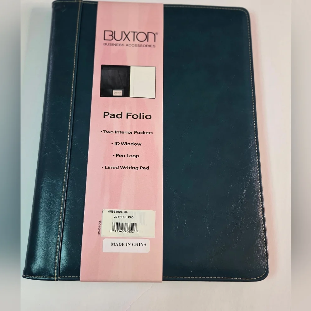 BUXTON Portfolio &  Pad Holder, Turquoise